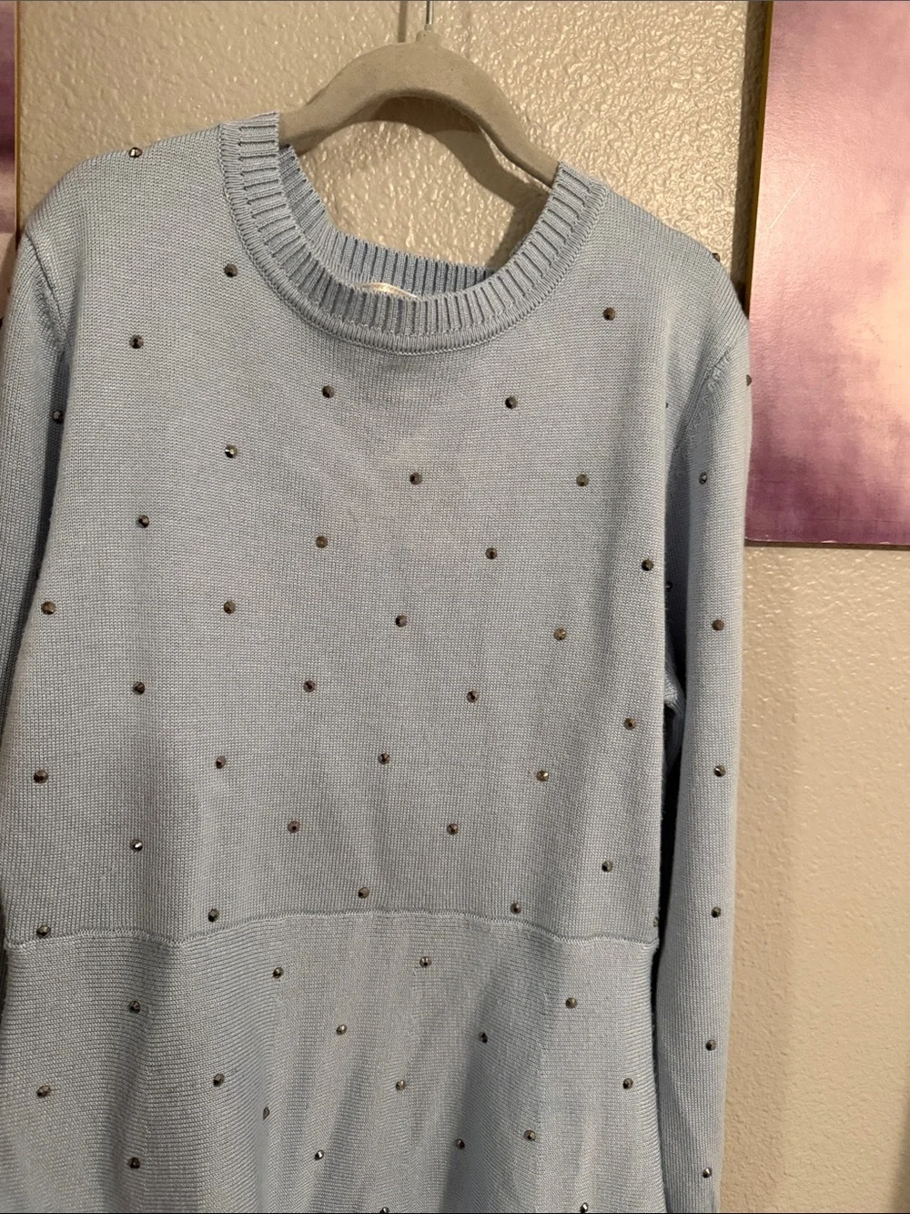Poppies and Roses girls sweater knit dress size M light blue pre loved